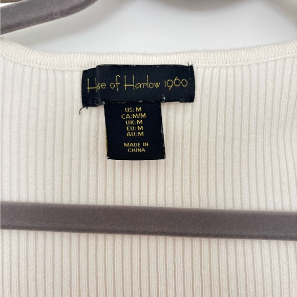 House of Harlow 1960 Cream Ribbed Long-Sleeve Bodysuit - Picture 4 of 6